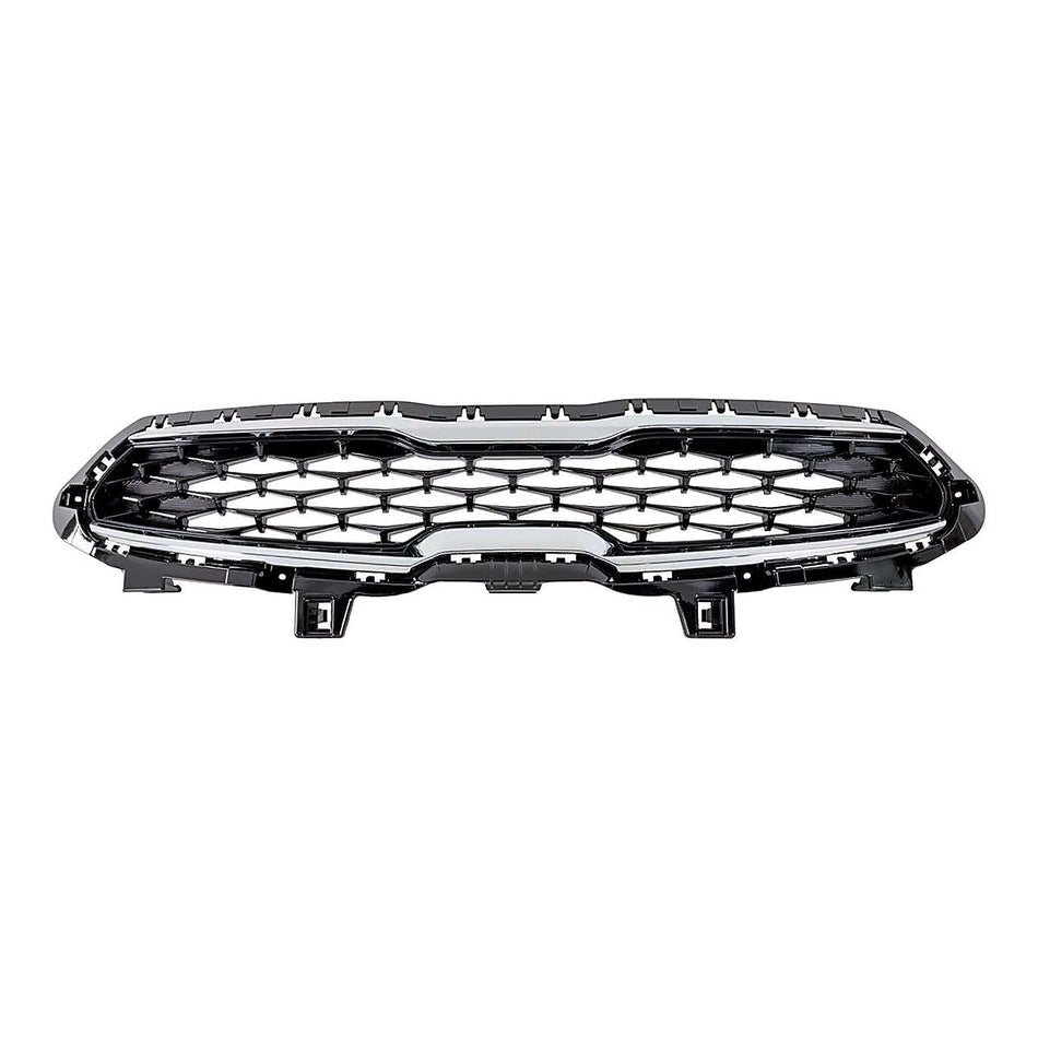 2019-2021 Kia Forte Grille Ptd Black With Chrome Moulding Ex/S Model – Front View (KI1200205)