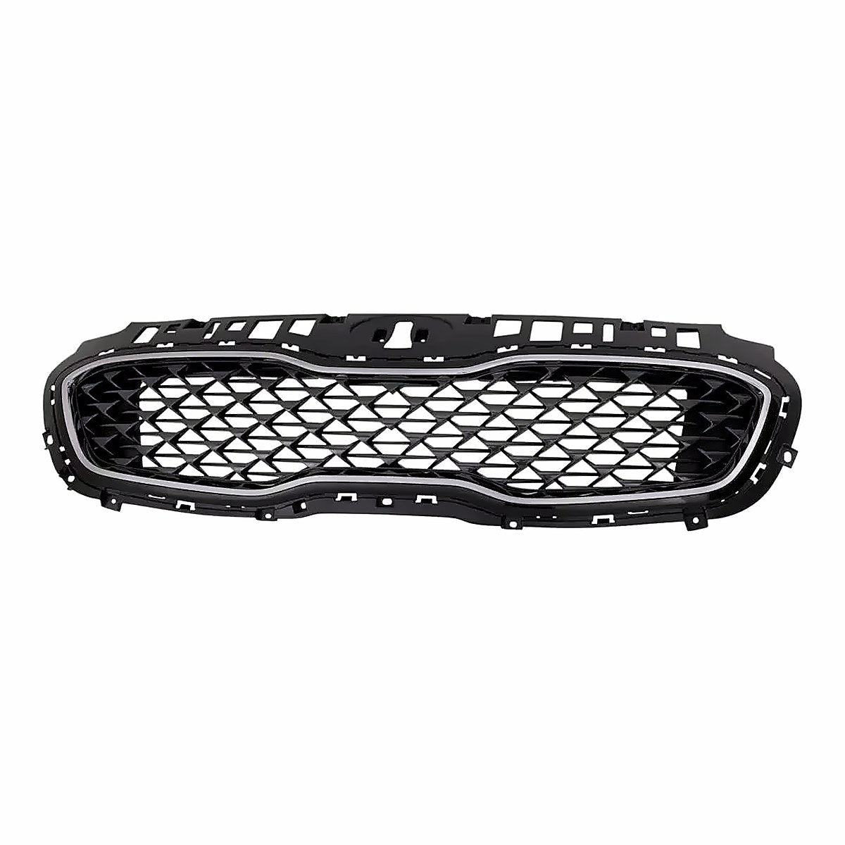 2020-2022 Kia Sportage Grille Front Upper Ptd Black With Chrome Frontame With Pre-Collision System – Front View (KI1200218)