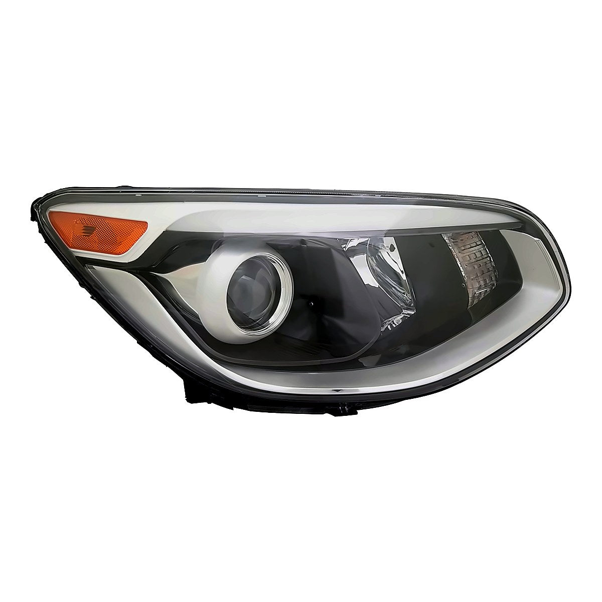 2017-2019 Kia Soul Headlight Passenger Side Halogen Projector Type With Led Accent Without Leveling – Front View (KI2503223)