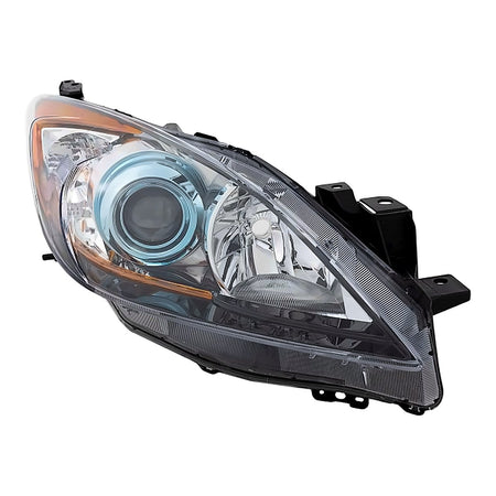 2012-2013 Mazda 3 Headlight Passenger Side Halogen (6 Speed With Blue Projector Bezel) – Side View (MA2519143)
