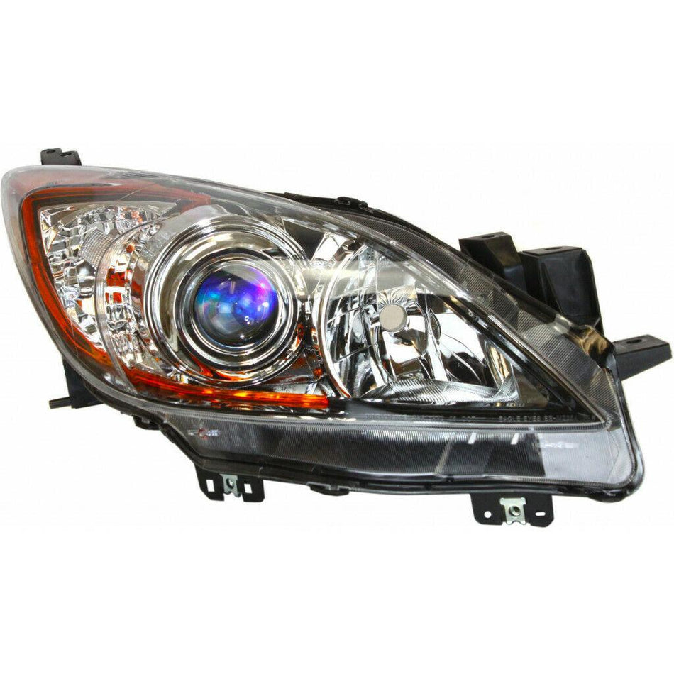 2012-2013 Mazda 3 Headlight Passenger Side Halogen (6 Speed With Blue Projector Bezel) 
