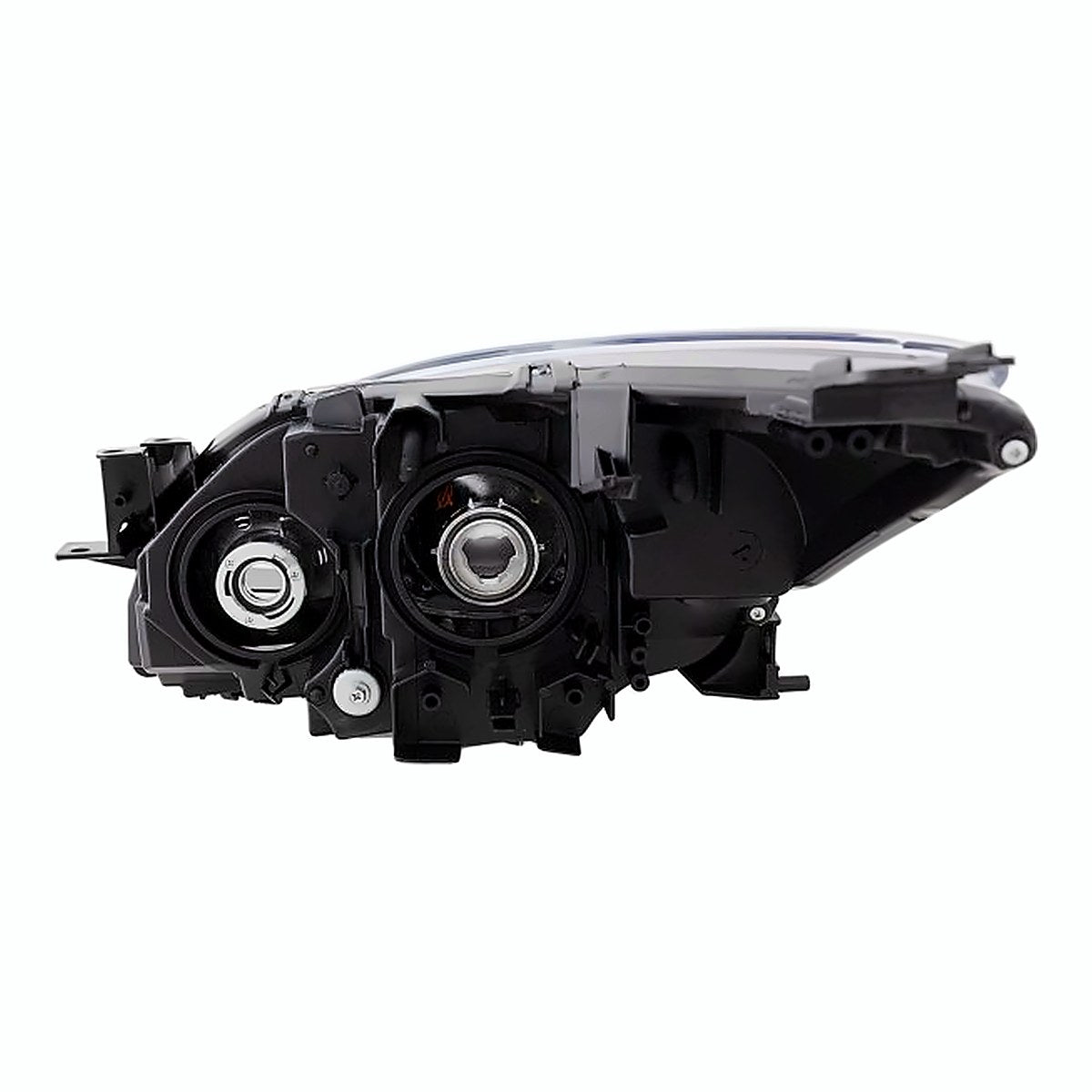 2012-2013 Mazda 3 Headlight Passenger Side Halogen (6 Speed With Blue Projector Bezel) – Back View (MA2519143)