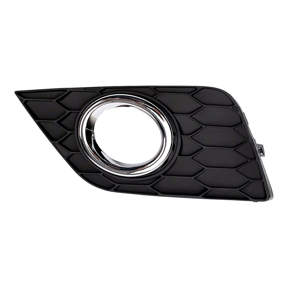 2016-2019 Nissan Sentra Fog Light Bezel Front Driver Side Matt Black/Chrome – Front View (NI1038143)