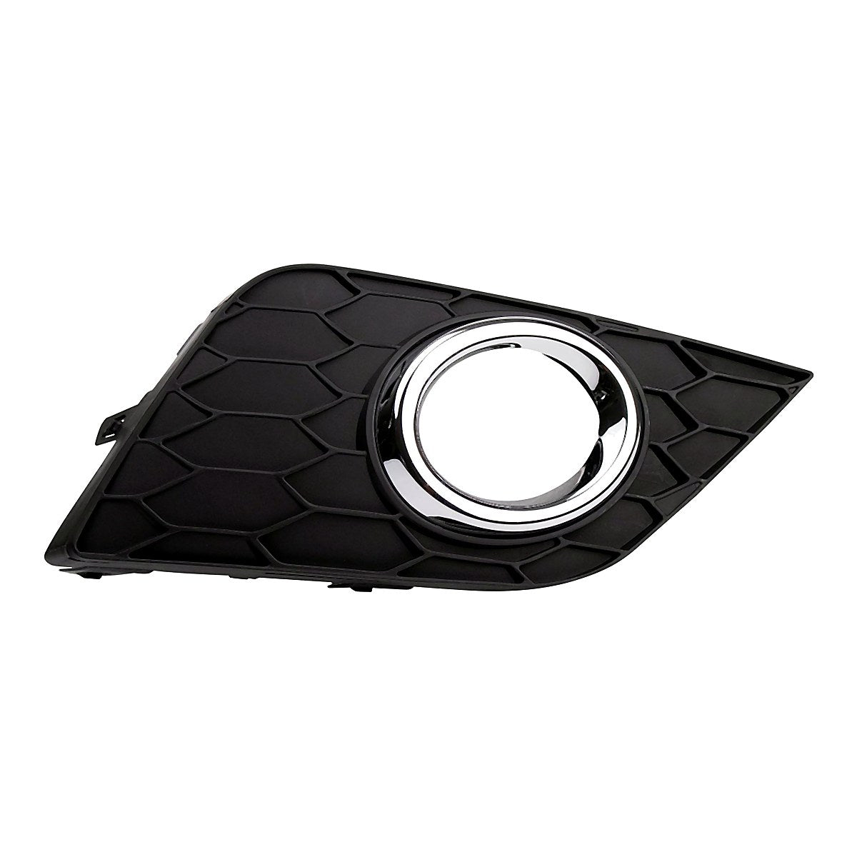 2016-2019 Nissan Sentra Fog Light Bezel Front Passenger Side Matt Black/Chrome – Front View (NI1039143)