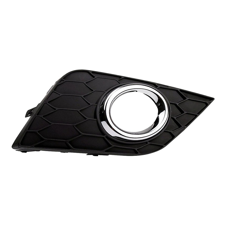 2016-2019 Nissan Sentra Fog Light Bezel Front Passenger Side Matt Black/Chrome – Front View (NI1039143)