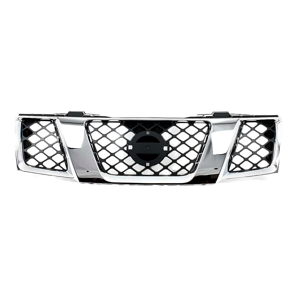 2005-2008 Nissan Frontier Grille Chrome/Black – Front View (NI1200217)