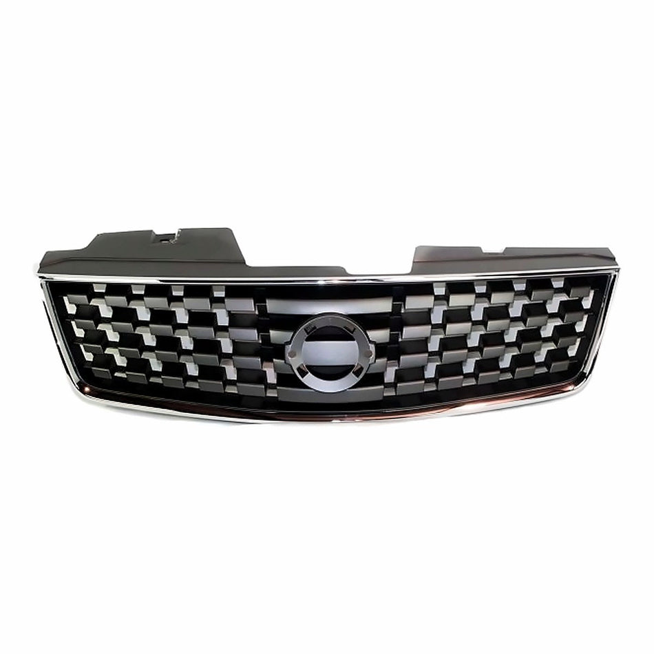 2007-2009 Nissan Sentra Grille Chrome/Black – Front View (NI1200222)