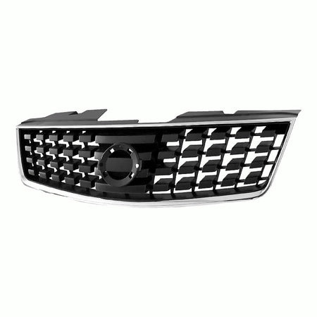 2008-2009 Nissan Sentra Grille Painted Dark Silver/Black With Chrome Frontame 2.0L – Front View (NI1200248)