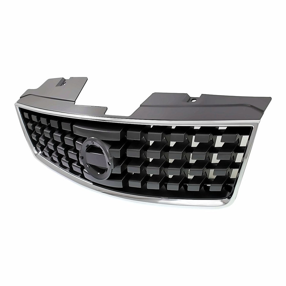2008-2009 Nissan Sentra Grille Painted Dark Silver/Black With Chrome Frontame 2.0L – Side View (NI1200248)