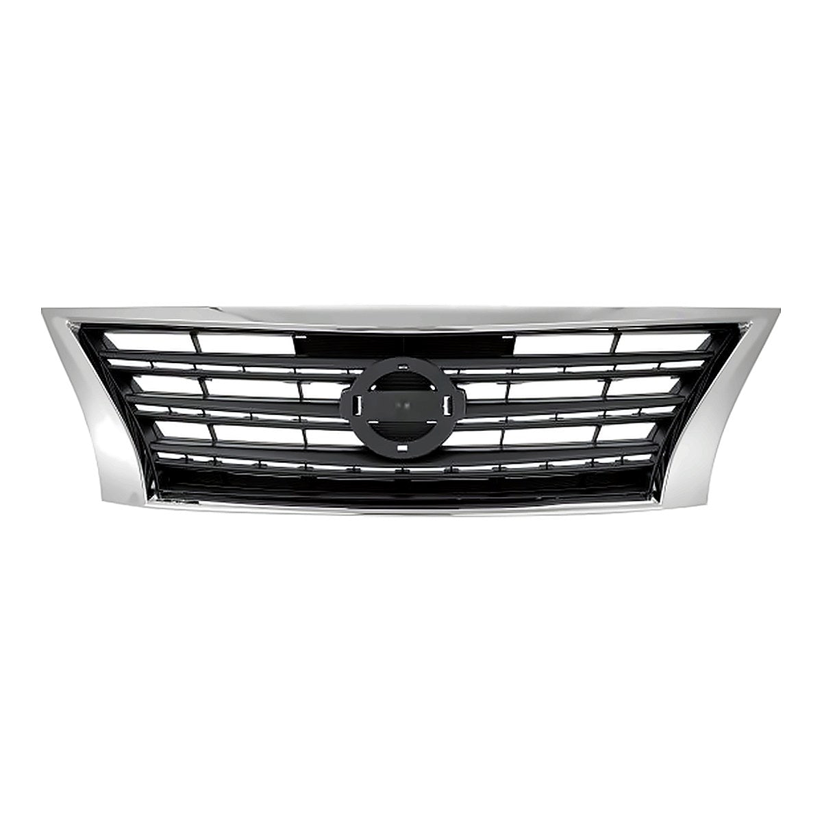 2013-2015 Nissan Sentra Grille Painted Dark Silver/Black With Chrome Mldg Sr – Front View (NI1200253)