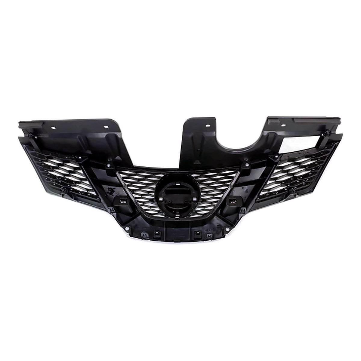2014-2015 Nissan Rogue Grille Painted Black With Chrome Moulding Without Camera Hole – Back View (NI1200258)