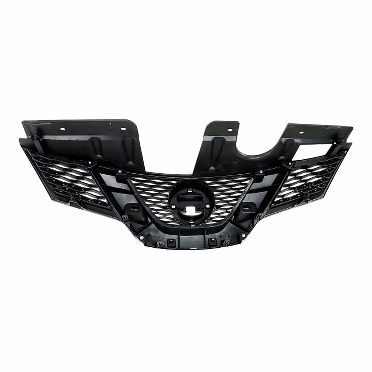 2014-2016 Nissan Rogue Grille Painted Black With Chrome Moulding With Camera Hole – Back View (NI1200259)