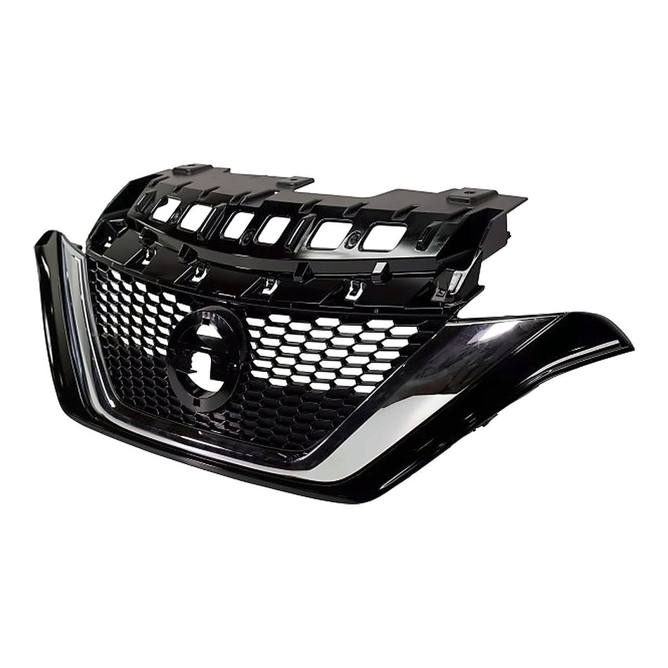 2017-2019 Nissan Versa_Hatchback Grille Ptd Black With Chrome Moulding – Side View (NI1200290)