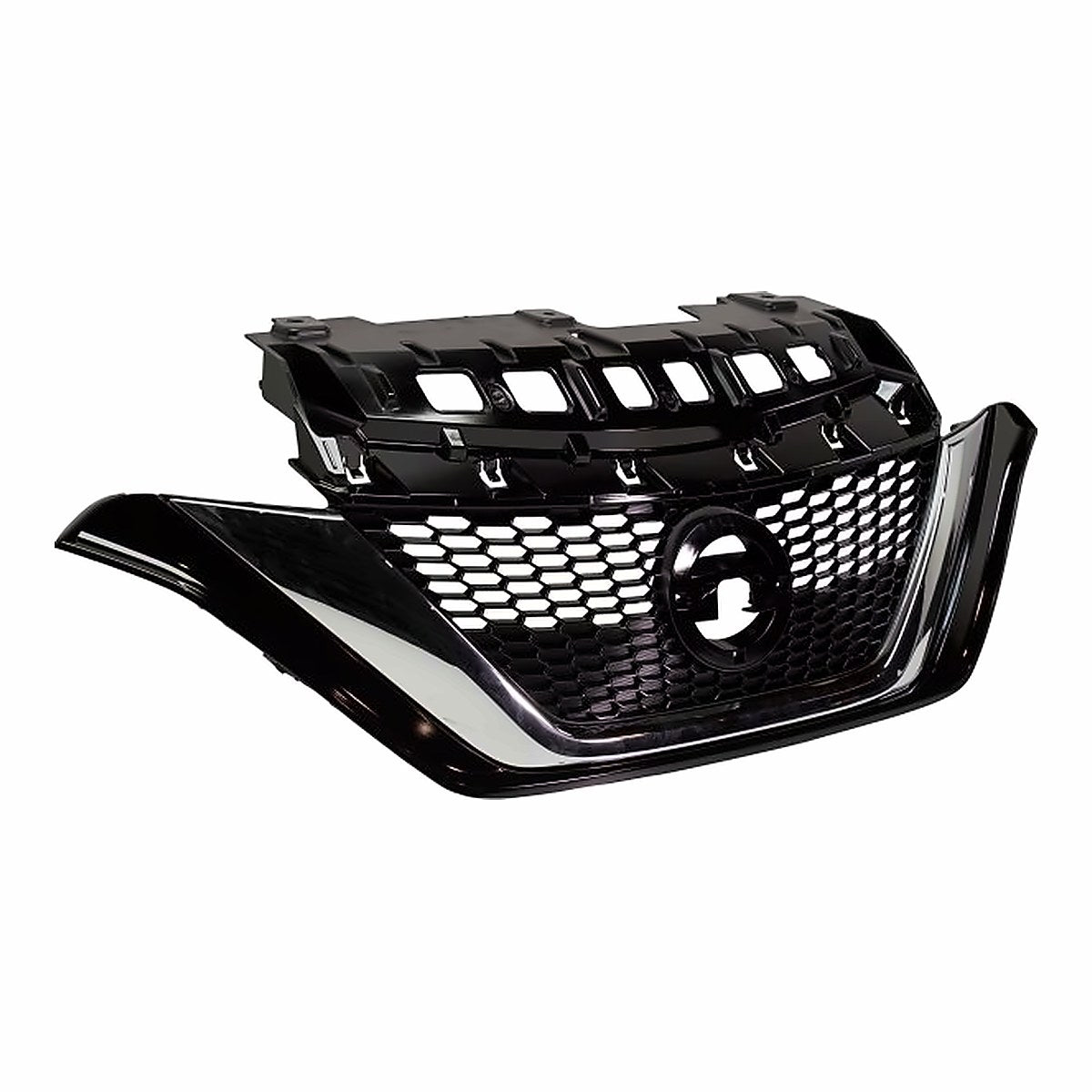2017-2019 Nissan Versa_Hatchback Grille Ptd Black With Chrome Moulding – Side View (NI1200290)