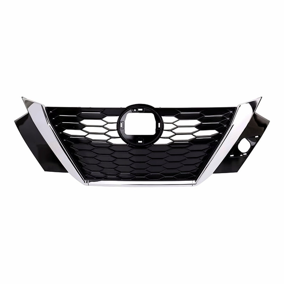 2020-2023 Nissan Sentra Grille Bright Black/Chrome Without Camera With Tow Cover S/Sv Model – Front View (NI1200316)