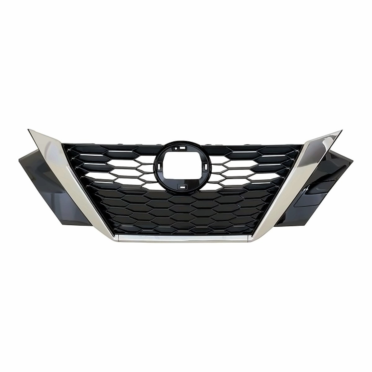 2020-2023 Nissan Sentra Grille Bright Black Dark Chrome Without Camera With Tow Cover Sr Model – Front View (NI1200317)