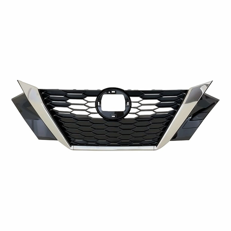 2020-2023 Nissan Sentra Grille Bright Black Dark Chrome Without Camera With Tow Cover Sr Model – Front View (NI1200317)