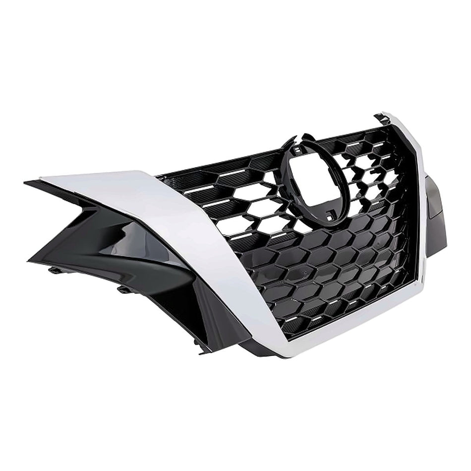 2020-2023 Nissan Sentra Grille Bright Black Dark Chrome With Camera/Tow Cover Sr Model – Side View (NI1200318)