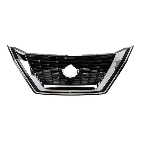 2021-2023 Nissan Rogue Grille Front Gloss Black With Chrome Molding Without Camera Japan Built – Front View (NI1200329)