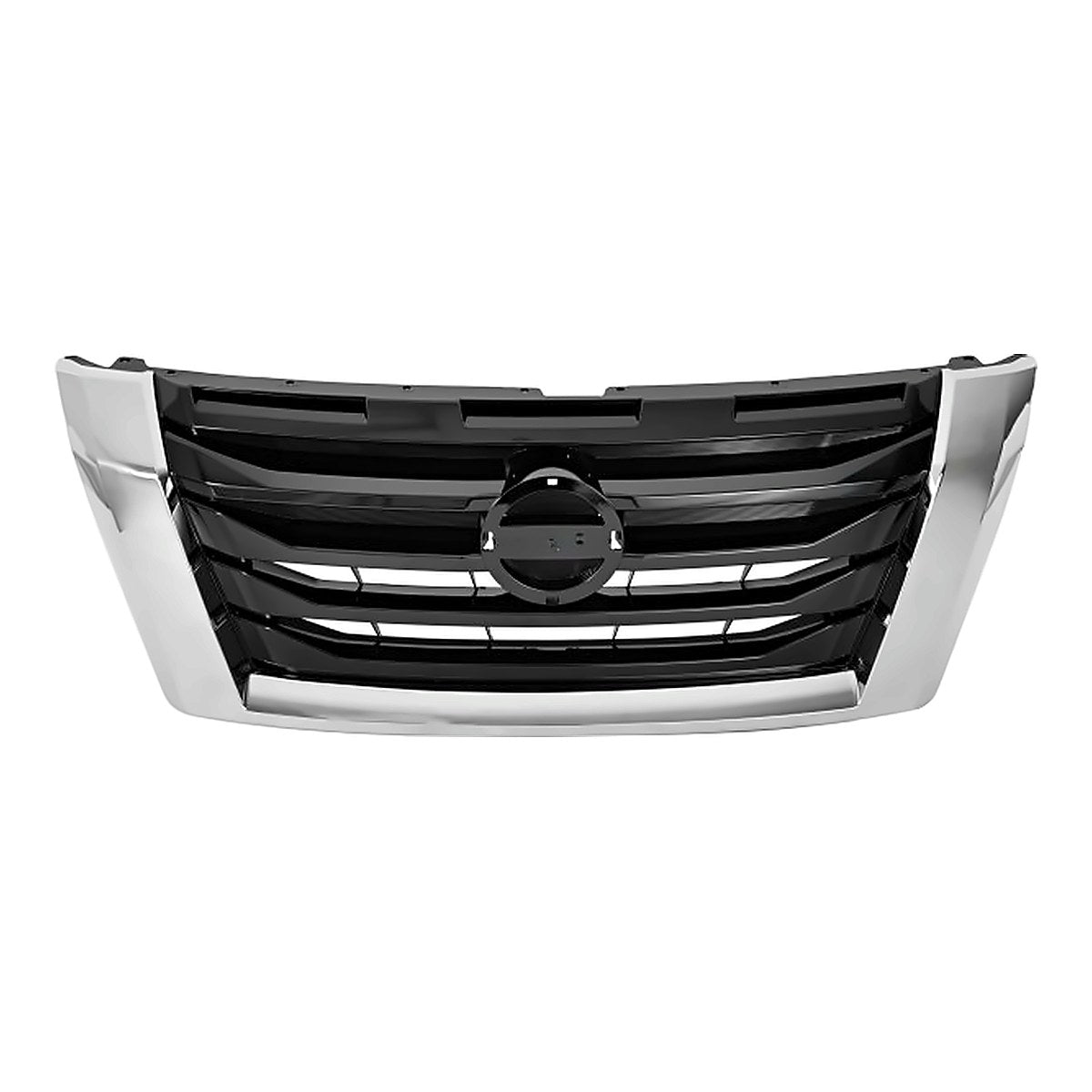 2022-2025 Nissan Pathfinder Grille Front Ptd Black With Chrome Outer Molding Exclude 23-24 Rock Greek Models – Front View (NI1200331)