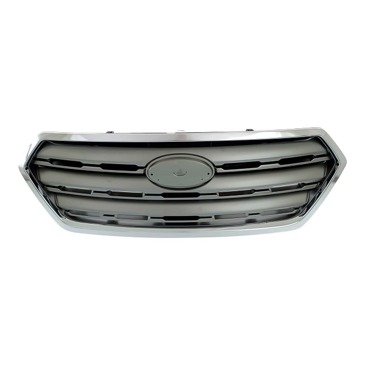 2015-2017 Subaru Outback Wagon Grille Painted Silver Gray With Chrome Moulding – Front View (SU1200159)