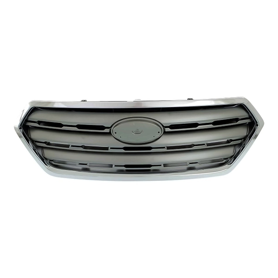 2015-2017 Subaru Outback Wagon Grille Painted Silver Gray With Chrome Moulding – Front View (SU1200159)