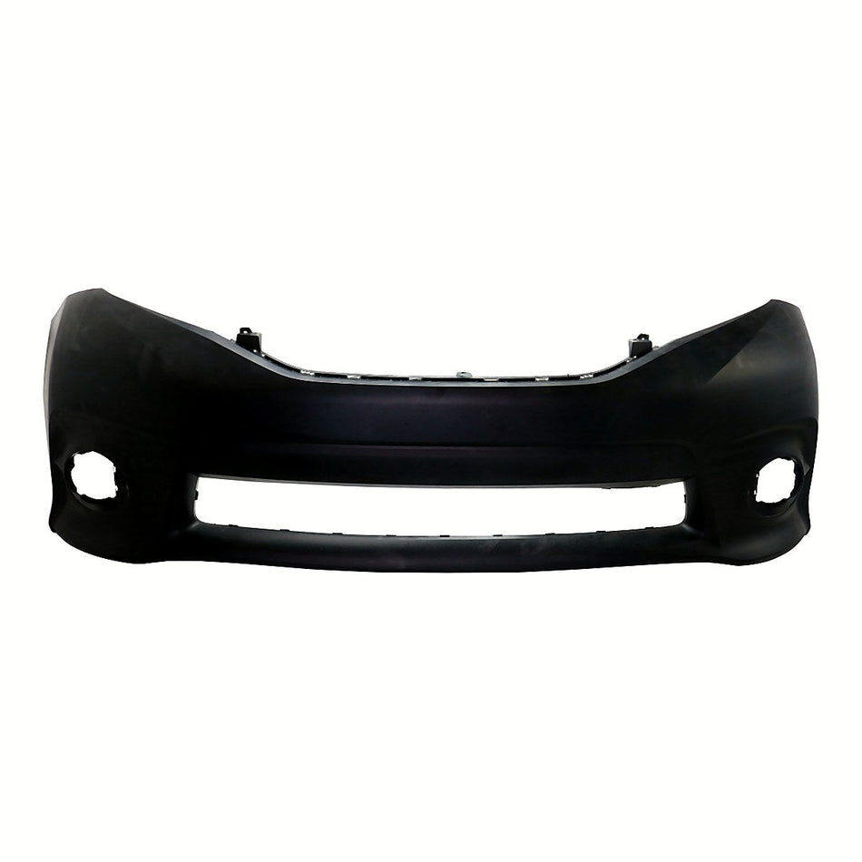 2011-2017 Toyota Sienna Bumper Front Se Primed With Textured Center Area With Round Fog Holes_TO1000367