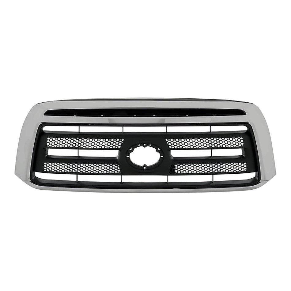 2010-2013 Toyota Tundra Grille Matte-Black With Chrome Frontame Exclude Ltd Model – Front View (TO1200337)