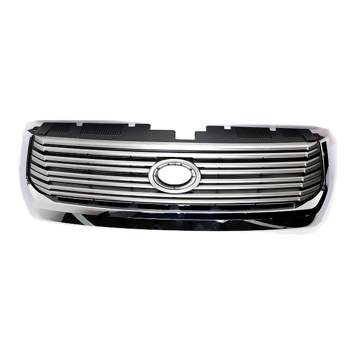 2014-2017 Toyota Tundra Grille Painted Silver-Gray With Chrome Moulding 8Bars Limited Model – Front View (TO1200374)