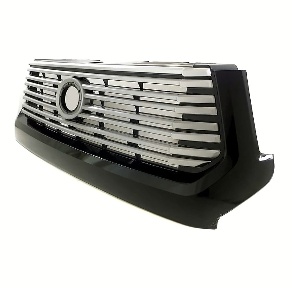 2014-2017 Toyota Tundra Grille Painted Silver-Gray With Black Moulding Platinum Model – Side View (TO1200375)