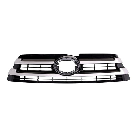 2017-2019 Toyota Highlander Grille Matte Black/Gray With Ptd Silver Bars – Front View (TO1200425)