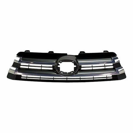 2017-2019 Toyota Highlander Grille Matte-Black/Gray With Chrome Bars – Front View (TO1200427)