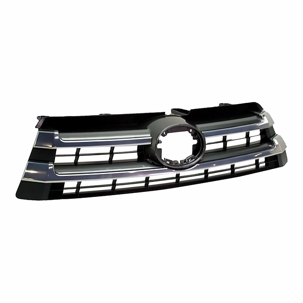 2017-2019 Toyota Highlander Grille Matte-Black/Gray With Chrome Bars – Side View (TO1200427)
