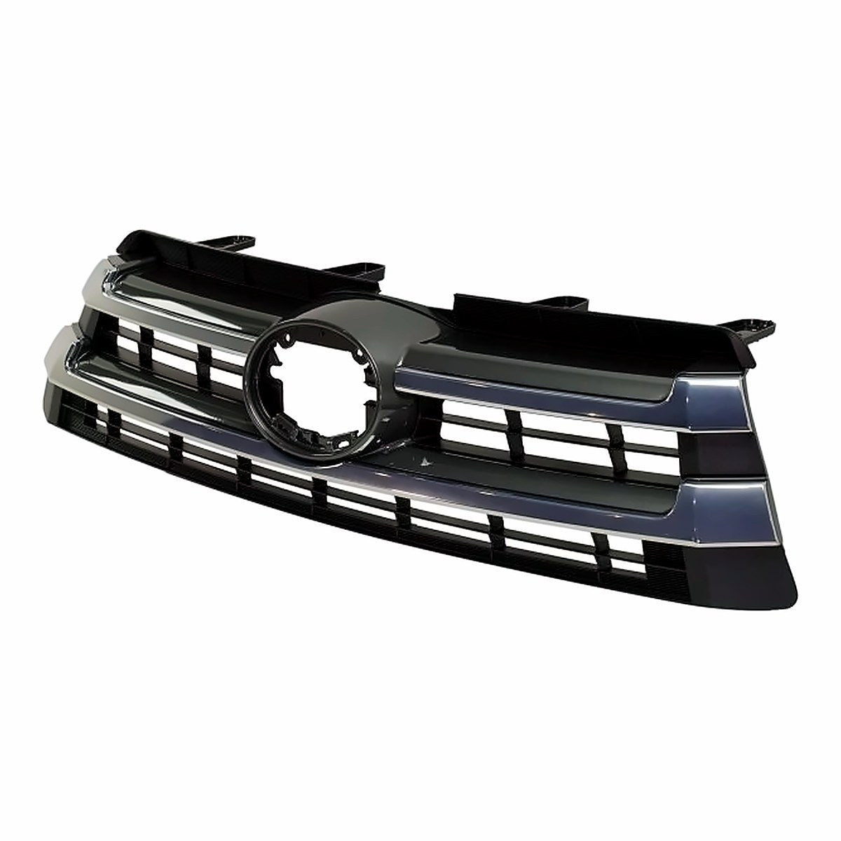 2017-2019 Toyota Highlander Grille Matte-Black/Gray With Chrome Bars – Side View (TO1200427)