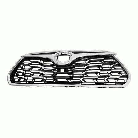 2020-2025 Toyota Highlander Grille Front Ptd Black With Chrome Molding / Camera For Platinum/ Ltd Models – Front View (TO1200457)