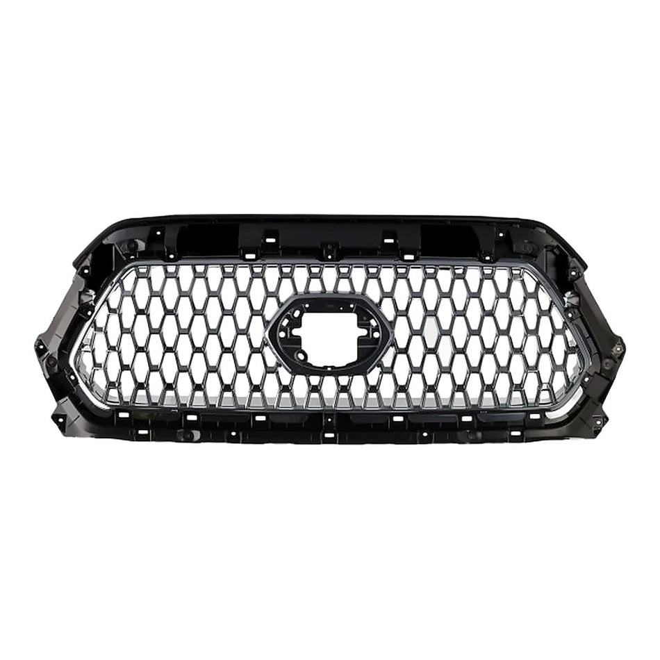 2018-2019 Toyota Tacoma Grille Front Ptm Frontame With Wate Pattern Center/Chrome Outer Molding For Trd Sprt/Offrontoad – Front View (TO1200476)