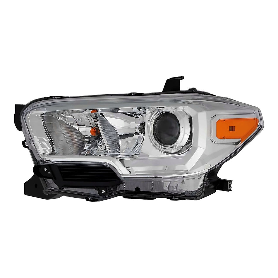 2019-2023 Toyota Tacoma Headlight Driver Side Halogen Chrome Without Led Drl Base Sr Models Without Fog Lights – Front View (TO2502284)