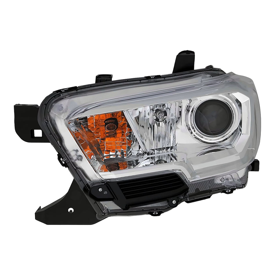 2019-2023 Toyota Tacoma Headlight Driver Side Halogen Chrome Without Led Drl Base Sr Models Without Fog Lights – Side View (TO2502284)