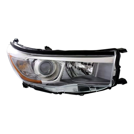 2014-2016 Toyota Highlander Headlight Passenger Side With Smoked Chrome Bezel – Side View (TO2503225)