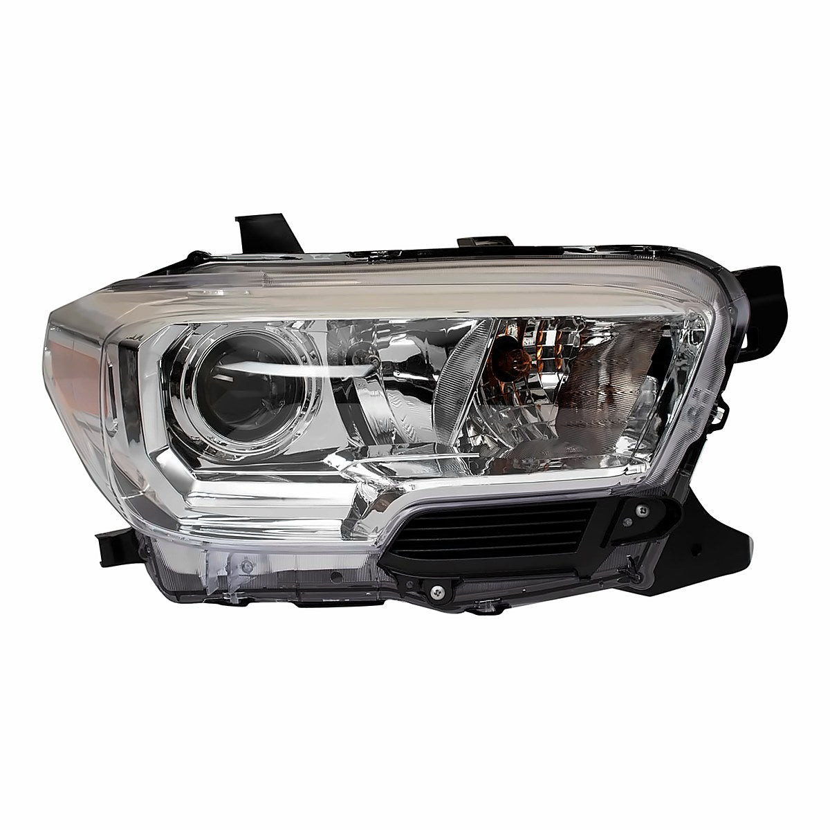 2019-2023 Toyota Tacoma Headlight Passenger Side Halogen Chrome By Signal Base Sr Models Without Fog Lights Without Led Drl – Front View (TO2503284)