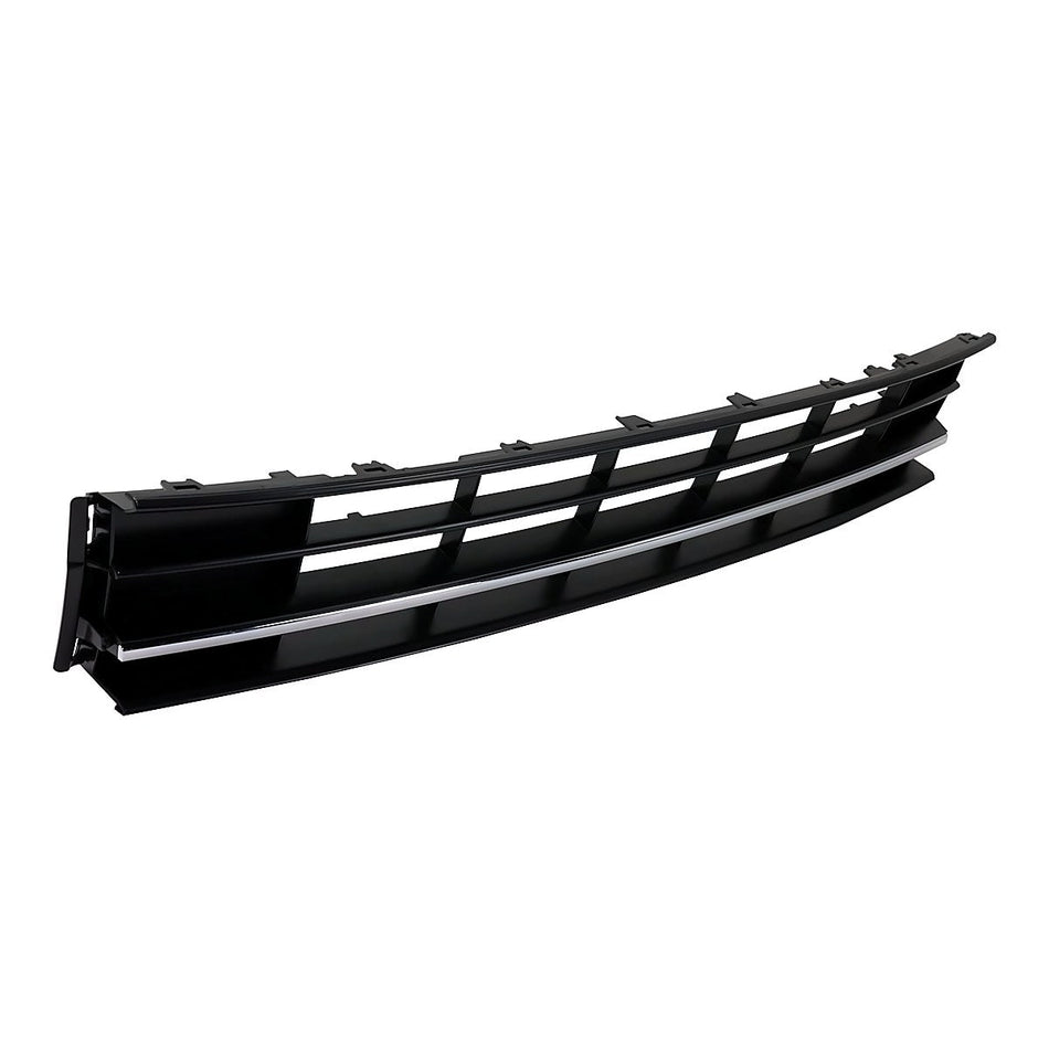 2016-2019 Volkswagen Passat Grille Lower Center Textured Black With Chrome Bar Without Sensor/Gt/R-Line – Side View (VW1036141)