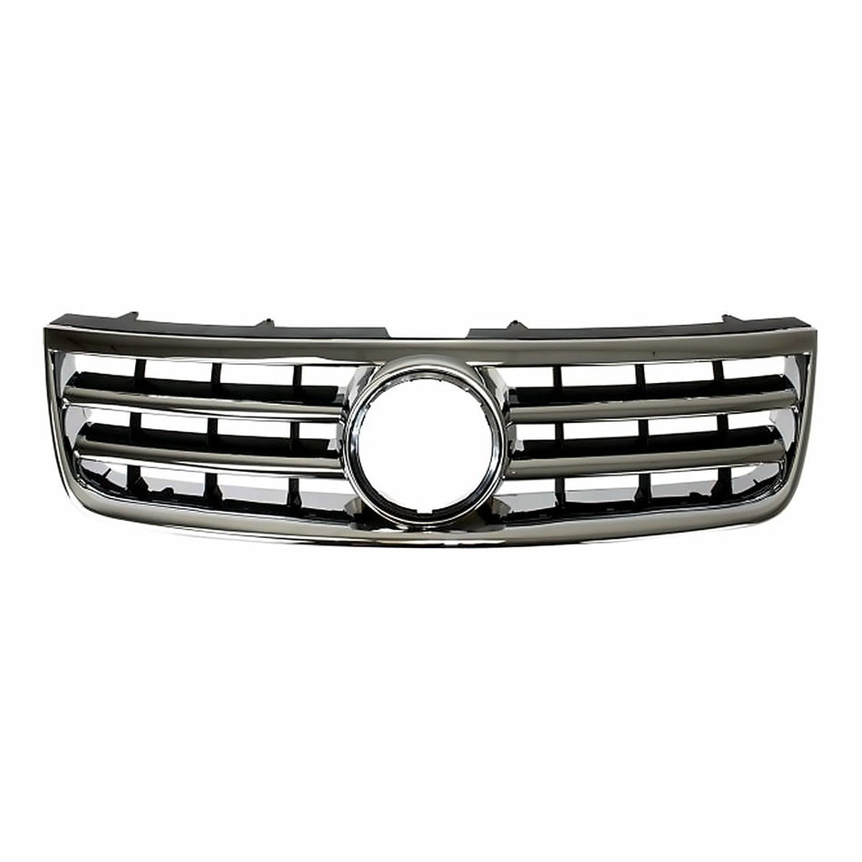 2004-2007 Volkswagen Touareg Grille Satin-Black With Chrome Frontame Plastic – Front View (VW1200143)