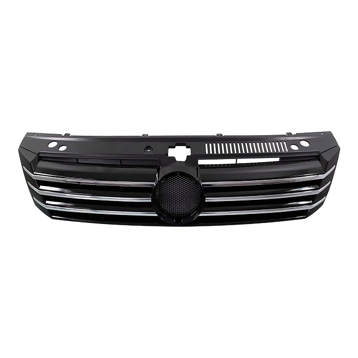 2012-2015 Volkswagen Passat Grille Painted-Black With 6 Vertical Chrome Mldg Strips – Front View (VW1200153)