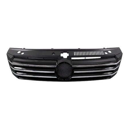 2012-2015 Volkswagen Passat Grille Painted-Black With 6 Vertical Chrome Mldg Strips – Front View (VW1200153)