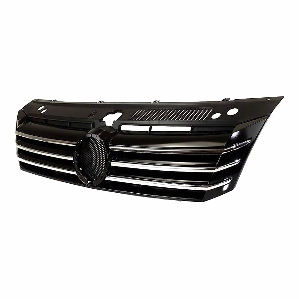 2012-2015 Volkswagen Passat Grille Painted-Black With 6 Vertical Chrome Mldg Strips – Side View (VW1200153)