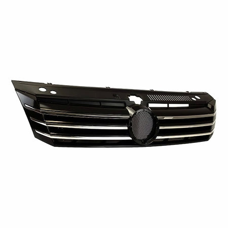 2012-2015 Volkswagen Passat Grille Painted-Black With 6 Vertical Chrome Mldg Strips – Side View (VW1200153)