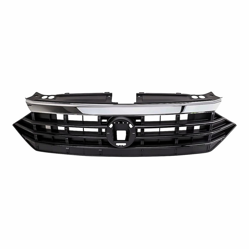 2019-2021 Volkswagen Jetta Grille Chrome Upper Moulding/Black Lower Moulding For R-Line Model – Front View (VW1200175)