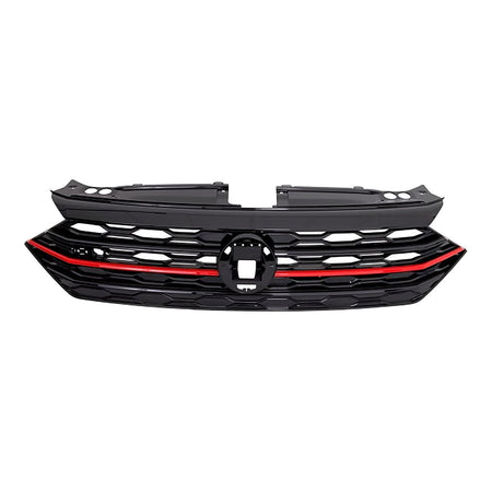 2019-2021 Volkswagen Jetta Grille Front Gloss Black Red Molding Gli Models – Front View (VW1200178)