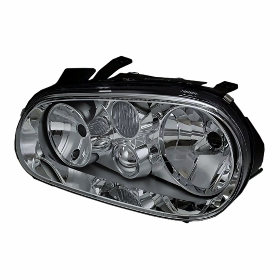 1999-2002 Volkswagen Golf Headlight Driver Side Without Fog (Chrome Bezel) – Front View (VW2502113)