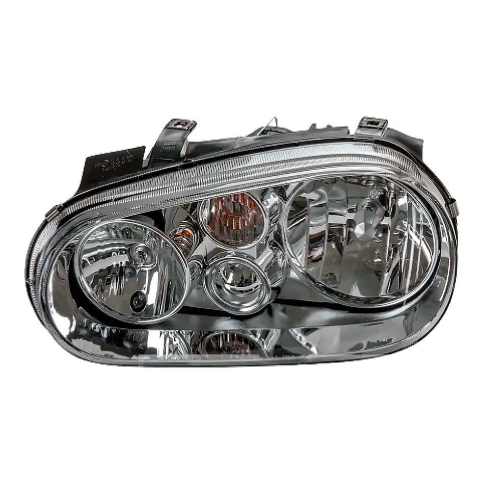 1999-2002 Volkswagen Golf Headlight Driver Side Without Fog (Chrome Bezel) – Side View (VW2502113)